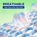 Close-up illustration of Dono's Diary dog diaper breathable fabric structure with air bubbles, highlighting soft breathable material that takes care of the dog's skin