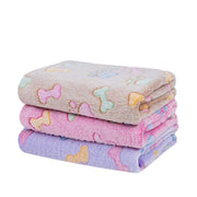 Dono Soft Fluffy Fleece Pet Blanket, Warm Sleep Mat with Paw Print Design, S/M/L/XL/XXL, 1 pack of 3