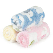Dono Soft Fluffy Fleece Pet Blanket, Warm Sleep Mat with Paw Print Design, S/M/L/XL/XXL, 1 pack of 3