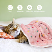 Dono Soft Fluffy Fleece Pet Blanket, Warm Sleep Mat with Paw Print Design, S/M/L/XL/XXL, 1 pack of 3