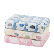 Dono Soft Fluffy Fleece Pet Blanket, Warm Sleep Mat with Paw Print Design, S/M/L/XL/XXL, 1 pack of 3