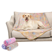 Dono Soft Fluffy Fleece Pet Blanket, Warm Sleep Mat with Paw Print Design, S/M/L/XL/XXL, 1 pack of 3