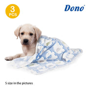 Dono Soft Fluffy Fleece Pet Blanket, Warm Sleep Mat with Paw Print Design, S/M/L/XL/XXL, 1 pack of 3