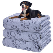 Dono Soft Fluffy Fleece Pet Blanket, Warm Sleep Mat with Paw Print Design, S/M/L/XL/XXL, 1 pack of 3