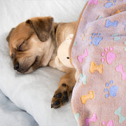 Dono Soft Fluffy Fleece Pet Blanket, Warm Sleep Mat with Paw Print Design, S/M/L/XL/XXL, 1 pack of 3