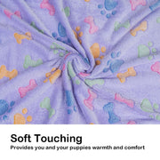 Dono Soft Fluffy Fleece Pet Blanket, Warm Sleep Mat with Paw Print Design, S/M/L/XL/XXL, 1 pack of 3