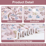 Dono Soft Fluffy Fleece Pet Blanket, Warm Sleep Mat with Paw Print Design, S/M/L/XL/XXL, 1 pack of 3