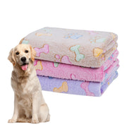 Dono Soft Fluffy Fleece Pet Blanket, Warm Sleep Mat with Paw Print Design, S/M/L/XL/XXL, 1 pack of 3
