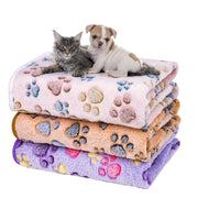 Dono Soft Fluffy Fleece Pet Blanket, Warm Sleep Mat with Paw Print Design, S/M/L/XL/XXL, 1 pack of 3