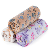 Dono Soft Fluffy Fleece Pet Blanket, Warm Sleep Mat with Paw Print Design, S/M/L/XL/XXL, 1 pack of 3