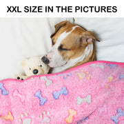Dono Soft Fluffy Fleece Pet Blanket, Warm Sleep Mat with Paw Print Design, S/M/L/XL/XXL, 1 pack of 3