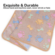 Dono Soft Fluffy Fleece Pet Blanket, Warm Sleep Mat with Paw Print Design, S/M/L/XL/XXL, 1 pack of 3