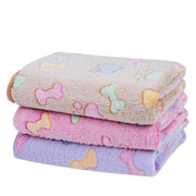 Dono Soft Fluffy Fleece Pet Blanket, Warm Sleep Mat with Paw Print Design, S/M/L/XL/XXL, 1 pack of 3