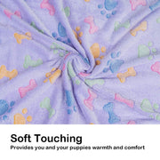 Dono Soft Fluffy Fleece Pet Blanket, Warm Sleep Mat with Paw Print Design, S/M/L/XL/XXL, 1 pack of 3