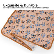 Dono Soft Fluffy Fleece Pet Blanket, Warm Sleep Mat with Paw Print Design, S/M/L/XL/XXL, 1 pack of 3