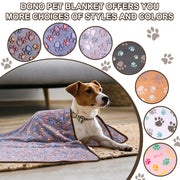 Dono Soft Fluffy Fleece Pet Blanket, Warm Sleep Mat with Paw Print Design, S/M/L/XL/XXL, 1 pack of 3