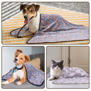 Dono Soft Fluffy Fleece Pet Blanket, Warm Sleep Mat with Paw Print Design, S/M/L/XL/XXL, 1 pack of 3