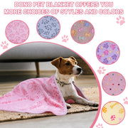 Dono Soft Fluffy Fleece Pet Blanket, Warm Sleep Mat with Paw Print Design, S/M/L/XL/XXL, 1 pack of 3