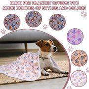 Dono Soft Fluffy Fleece Pet Blanket, Warm Sleep Mat with Paw Print Design, S/M/L/XL/XXL, 1 pack of 3