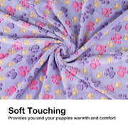 Dono Soft Fluffy Fleece Pet Blanket, Warm Sleep Mat with Paw Print Design, S/M/L/XL/XXL, 1 pack of 3