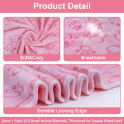 Dono Soft Fluffy Fleece Pet Blanket, Warm Sleep Mat with Paw Print Design, S/M/L/XL/XXL, 1 pack of 3