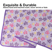 Dono Soft Fluffy Fleece Pet Blanket, Warm Sleep Mat with Paw Print Design, S/M/L/XL/XXL, 1 pack of 3